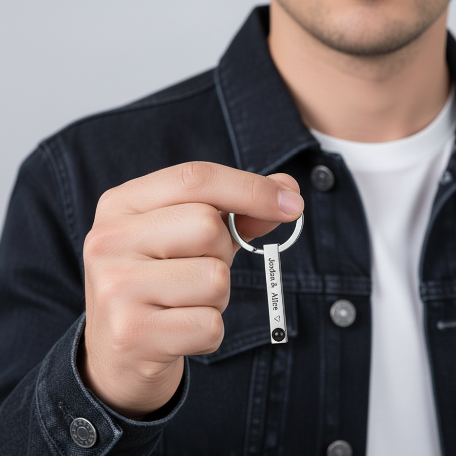 Isikupärane Teksti ja Projektsiooniga Võtmehoidja